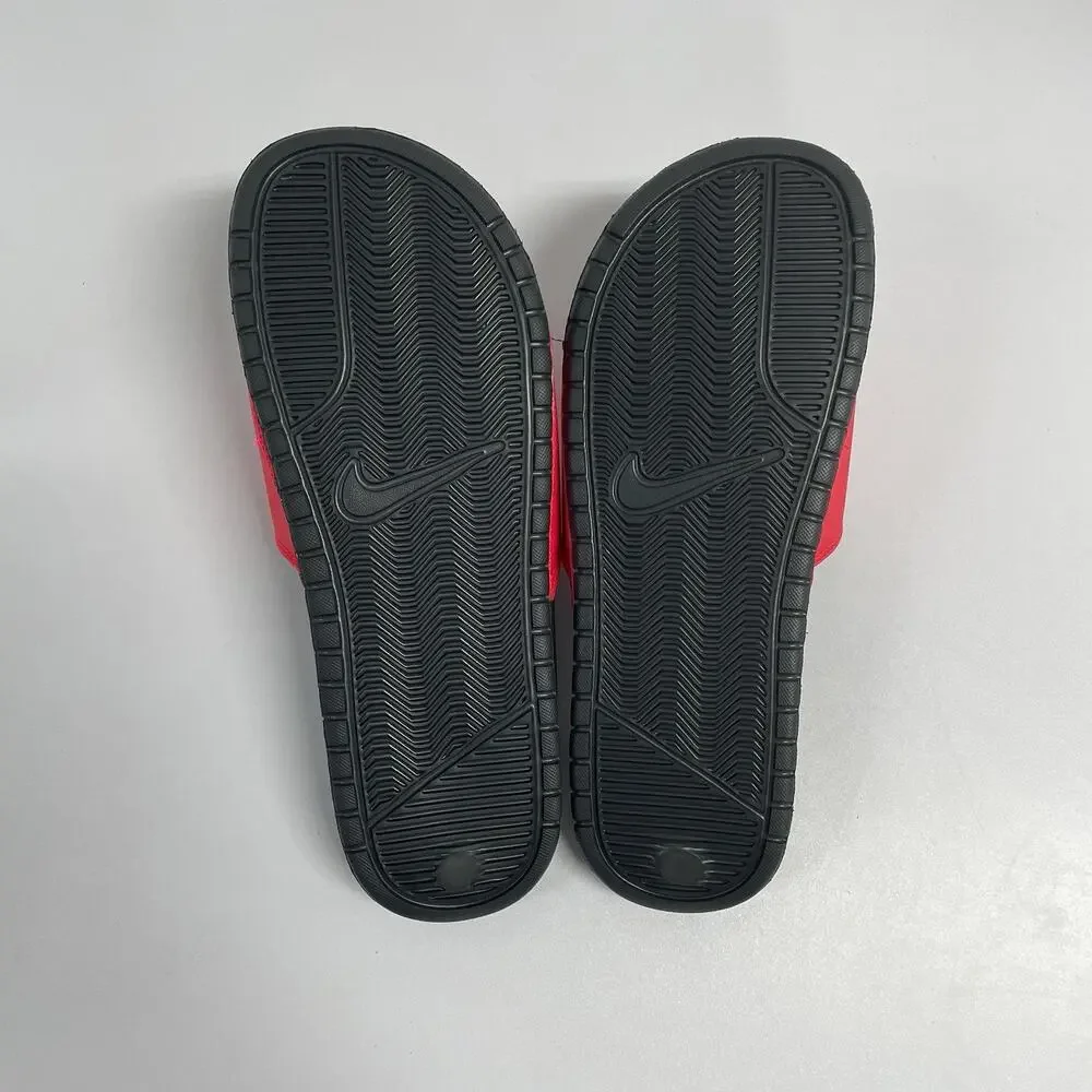 Nike Benassi JDI 343880 605 Size 14 Men Red Orbit Black Slide Sandal Slippers